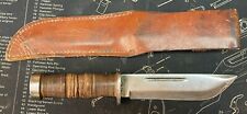 WWII fighting knife with original 1945 leather sheath Cattaraugus 225 Q picture