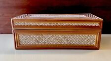 Wood And Reed Wooden Trinket/Jewelry Box Lined With Velvet Lining. Pre-Owned picture