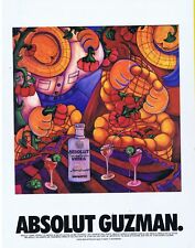 1996 Absolut Guzman Vodka Gilberto Guzman Print Ad picture
