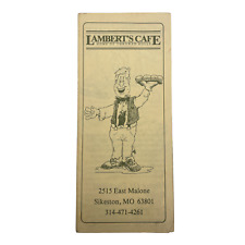 Vintage Lambert's Cafe Pamphlet Home Of The Throwed Rolls - Sikeston Missouri picture
