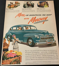 1940s Mercury Sedan - Vintage Illustrated Print Ad / Wall Art - Flower Vendor picture