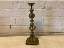 Antique 19th Century English Brass Queen Elizabeth Beehive Pattern Candlestick picture