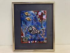 Vintage “Eilat” Enamel on Copper Fish Art Framed By Magdalena Vardi with COA picture