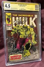 INCREDIBLE HULK 105 CGC GRADED 4.5 SIGNED STAN LEE -HTF‼️🔥SALE - DAMAGED CASE😭 picture