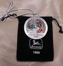 #4 in series -- 1999 John Deere Pewter Christmas Ornament - NEW picture