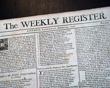 Very Rare Pubication 18th Century London England 290 Years Old 1732 Newspaper picture