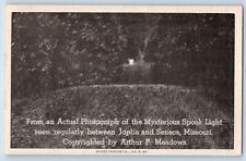 Joplin Missouri MO Postcard Mysterious Spook Light Seneca c1940 Vintage Antique picture