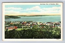Munising MI-Michigan, Aerial Of Town Area, Antique, Vintage c1948 Postcard picture