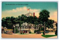 c1940's Williams Hotel & Restaurant Classic Car Daytona Beach Florida Postcard picture