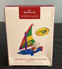 Hallmark Colorful Canoe Sailing Crayola Crayon Bear Christmas Ornament 2022 picture