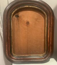 Antique 19C, Round Top  Wood Picture Frame 18 1/2