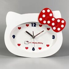 Rare Vintage 2012 Sanrio Hello Kitty Wall Clock Wooden Discontinued Collectible picture