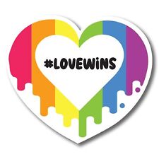LGBTQA LGBTQ #Lovewins Rainbow Heart Magnet Decal, 4.5x5 Inch, Support Gay Pride picture