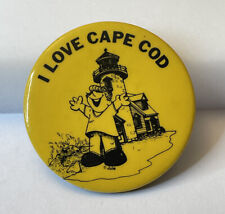 Vintage 1980s I Love Cape Cod Pinback Button - Massachusetts Souvenir Badge picture
