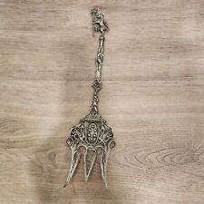 Antique Montagnani Italian Gothic Ornate Brass Serving Fork Lion Scepter  picture