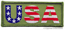 USA PATCH AMERICAN FLAG PATRIOTIC embroidered iron-on GREEN FLAG EMBLEM INSIGNIA picture