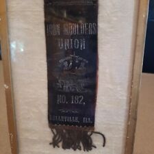 ANTIQUE Iron Moulders Union Ribbon No 182  Belleville, ILL Ca. 1890s-1910s picture
