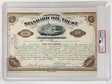John D Rockefeller Signed Stock Certificate, 1888 Standard Oil. PSA picture
