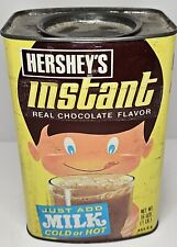 Vintage 1970s 80s Hersheys Instant Real Chocolate Flavor 16oz Tin Container picture