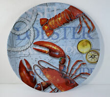 Lobster Melamine Serving Platter Round 14” Nautical Seafood Outdoor Dining picture
