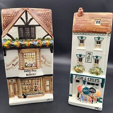 Set of Two Bakery/Coffee & Fish Chips Shop Ceramics Hazle Nation Of Shopkeepers  picture