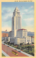 D1952 The Los Angeles City Hall, Los Angeles, CA - 1937 Teich Linen Postcard picture