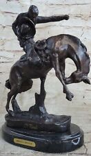 Solid 100% Bronze Sculpture Hot Cast American Bronco Twister Frederick Russelle picture