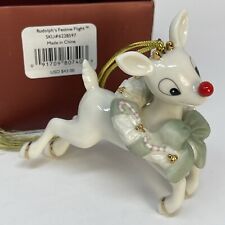 Lenox RUDOLPH'S FESTIVE FLIGHT Red Nose Reindeer Christmas Ornament With Box (B) picture