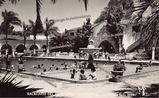 RPPC Tijuana Mexico Agua Caliente Casino Hotel Park Pool Photo Vtg Postcard C16 picture