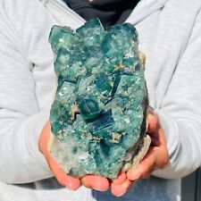 1210g Natural Green Fluorite Quartz Crystal Cluster Mineral Specimen picture