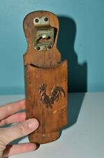 Vintage Collectible Victor Goldman Wood Bottle Opener  Rooster Accent   9