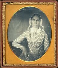Woman Wearing Stripped Dress (1/6 Plate Daguerreotype) picture