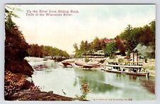 c1908 Sliding Rock Steamboat River Wisconsin Dells Postcard picture
