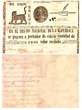 -r Reproduction NOTE Paraguay 1 Peso 1856 Pick #3  3866R picture