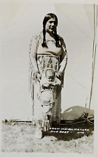 Real Photo RPPC: Native American Crow Indian Mother, Baby. Native Dress. Mid-40s picture