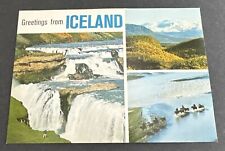 Postcard: Greetings From Iceland Gullfoss (waterfall) Hekla (Volcano)River Cross picture
