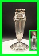 Antique 1929 Evans Lift Arm Petrol Table Lighter - Hammered Silverplate Working  picture