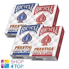 4 DECKS BICYCLE PRESTIGE 100% PLASTIC POKER PLAYING CARDS JUMBO 2 RED 2 BLUE NEW picture