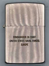 Vintage 1966 Commander In Chief Europe US Navy Chrome Zippo Lighter Double Sided picture