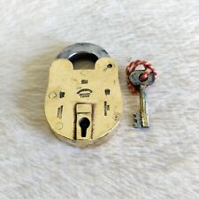 Vintage Brass Padlock Real Safety Warranted Secure 1 Lever Lock Decorative PD56 picture