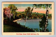 Port Royal PA-Pennsylvania, Scenic Greetings, Lake, Vintage c1947 Postcard picture