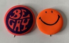 Vintage Button Pin Lot 60’s Hippie Gay Pride Smiley Stoner RARE 70’s picture