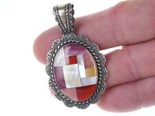 Carolyn Pollack Relios Southwestern sterling multi-stone channel inlay pendant picture