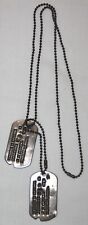 ORIGINAL WWII NEXT OF KIN DOG TAG SET ON TWO PIECE BEADED CHAIN picture
