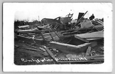 Ruins by Tornado Cyclone Bison KS 1912 RPPC Postcard Destroyed Homes Men Search picture