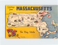 Postcard The Bay State Greetings from Massachusetts USA picture