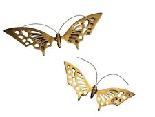 2 vintage brass butterflies for the wall picture