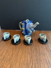 Vintage John Groth Elephant Trunk ceramic tea set. Signed picture