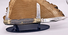 Vintage Queen Cutlery #9 3 Blade Stockman with Winterbottom Handles--852.24 picture