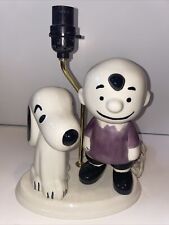 Rare 1972 Peanuts Snoopy & Charlie Brown Atlantic Mold  Lamp Base picture